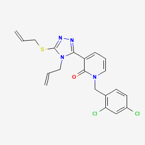 molecular formula C20H18Cl2N4OS B2916964 3-[4-allyl-5-(allylsulfanyl)-4H-1,2,4-triazol-3-yl]-1-(2,4-dichlorobenzyl)-2(1H)-pyridinone CAS No. 477853-07-9