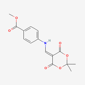 molecular formula C15H15NO6 B2916966 Methyl4-((2,2-dimethyl-4,6-dioxo-1,3-dioxan-5-ylidene)methylamino)benzoate CAS No. 230631-82-0