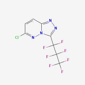 molecular formula C8H2ClF7N4 B2916972 6-氯-3-(1,1,2,2,3,3,3-七氟丙基)[1,2,4]三唑并[4,3-b]哒嗪 CAS No. 296898-46-9