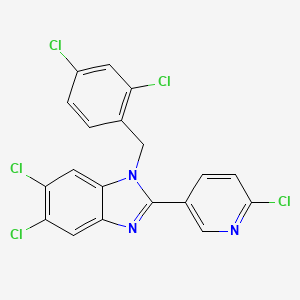 molecular formula C19H10Cl5N3 B2916973 5,6-二氯-2-(6-氯-3-吡啶基)-1-(2,4-二氯苄基)-1H-1,3-苯并咪唑 CAS No. 303144-82-3