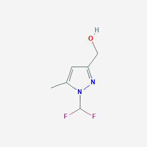 molecular formula C6H8F2N2O B2916975 [1-(二氟甲基)-5-甲基吡唑-3-基]甲醇 CAS No. 2243510-09-8
