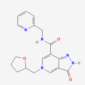 3-oxo-N-(pyridin-2-ylmethyl)-5-((tetrahydrofuran-2-yl)methyl)-3,5-dihydro-2H-pyrazolo[4,3-c]pyridine-7-carboxamide