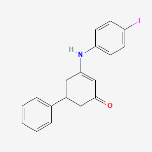 molecular formula C18H16INO B2916982 3-((4-Iodophenyl)amino)-5-phenylcyclohex-2-EN-1-one CAS No. 358354-85-5