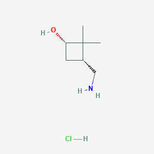 molecular formula C7H16ClNO B2916986 (1S,3R)-3-(氨甲基)-2,2-二甲基环丁醇；盐酸盐 CAS No. 2209078-59-9