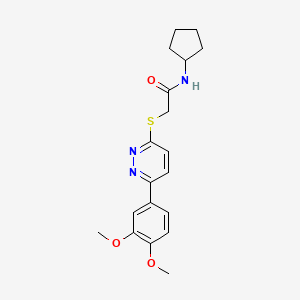 molecular formula C19H23N3O3S B2916988 N-环戊基-2-[6-(3,4-二甲氧基苯基)嘧啶-3-基]硫代乙酰胺 CAS No. 893991-88-3