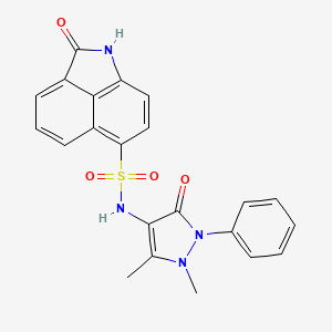 molecular formula C22H18N4O4S B2916989 N-(1,5-二甲基-3-氧代-2-苯基-2,3-二氢-1H-吡唑-4-基)-2-氧代-1,2-二氢苯并[cd]吲哚-6-磺酰胺 CAS No. 305374-54-3