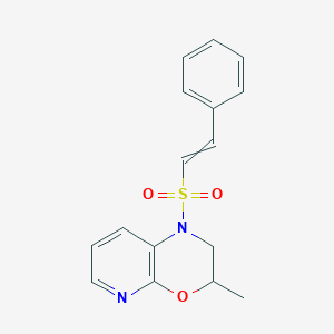 molecular formula C16H16N2O3S B2916991 3-methyl-1-(2-phenylethenesulfonyl)-1H,2H,3H-pyrido[2,3-b][1,4]oxazine CAS No. 1424355-96-3