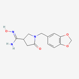 molecular formula C13H15N3O4 B2916994 1-(1,3-benzodioxol-5-ylmethyl)-N'-hydroxy-5-oxopyrrolidine-3-carboximidamide CAS No. 2063651-29-4