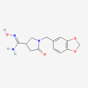 molecular formula C13H15N3O4 B2916994 1-(1,3-苯并二氧杂环-5-基甲基)-N'-羟基-5-氧代吡咯烷-3-甲酰胺 CAS No. 2063651-29-4