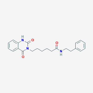 molecular formula C22H25N3O3 B2916998 6-(2,4-dioxo-1,2-dihydroquinazolin-3(4H)-yl)-N-phenethylhexanamide CAS No. 896381-65-0