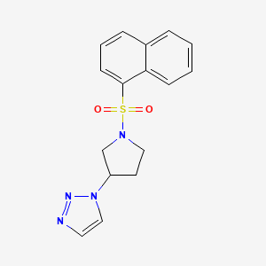 molecular formula C16H16N4O2S B2916999 1-(1-(naphthalen-1-ylsulfonyl)pyrrolidin-3-yl)-1H-1,2,3-triazole CAS No. 1795421-45-2