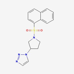 molecular formula C16H16N4O2S B2916999 1-(1-(萘-1-磺酰基)吡咯烷-3-基)-1H-1,2,3-三唑 CAS No. 1795421-45-2