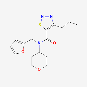 molecular formula C16H21N3O3S B2917009 N-(furan-2-ylmethyl)-4-propyl-N-(tetrahydro-2H-pyran-4-yl)-1,2,3-thiadiazole-5-carboxamide CAS No. 1787915-71-2