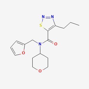 molecular formula C16H21N3O3S B2917009 N-(呋喃-2-基甲基)-4-丙基-N-(四氢-2H-吡喃-4-基)-1,2,3-噻二唑-5-甲酰胺 CAS No. 1787915-71-2