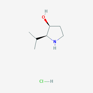 molecular formula C7H16ClNO B2917015 (2S,3S)-2-Propan-2-ylpyrrolidin-3-ol;hydrochloride CAS No. 1909288-63-6