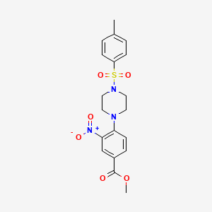 molecular formula C19H21N3O6S B2917016 4-{4-[(4-甲苯磺酰基)哌嗪基]-3-硝基苯甲酸甲酯 CAS No. 220110-87-2