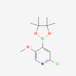 molecular formula C12H17BClNO3 B2917019 2-氯-5-甲氧基吡啶-4-硼酸频哪醇酯 CAS No. 2096336-34-2