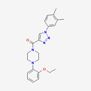 molecular formula C23H27N5O2 B2917021 (1-(3,4-dimethylphenyl)-1H-1,2,3-triazol-4-yl)(4-(2-ethoxyphenyl)piperazin-1-yl)methanone CAS No. 1326864-48-5