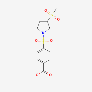 molecular formula C13H17NO6S2 B2917026 4-((3-(甲磺酰基)吡咯烷-1-基)磺酰基)苯甲酸甲酯 CAS No. 1448051-36-2