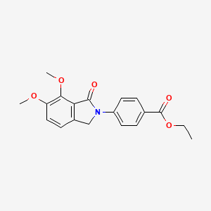 molecular formula C19H19NO5 B2917032 Ethyl 4-(6,7-dimethoxy-1-oxoisoindolin-2-yl)benzoate CAS No. 879934-84-6