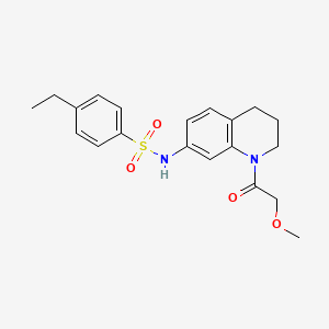 molecular formula C20H24N2O4S B2917037 4-ethyl-N-(1-(2-methoxyacetyl)-1,2,3,4-tetrahydroquinolin-7-yl)benzenesulfonamide CAS No. 1170384-71-0