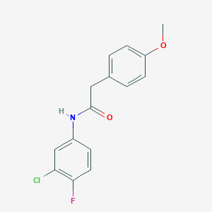 molecular formula C15H13ClFNO2 B291704 N-(3-chloro-4-fluorophenyl)-2-(4-methoxyphenyl)acetamide 