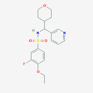 molecular formula C19H23FN2O4S B2917040 4-ethoxy-3-fluoro-N-[(oxan-4-yl)(pyridin-3-yl)methyl]benzene-1-sulfonamide CAS No. 2034249-13-1