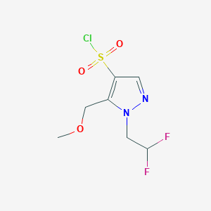 molecular formula C7H9ClF2N2O3S B2917045 1-(2,2-difluoroethyl)-5-(methoxymethyl)-1H-pyrazole-4-sulfonyl chloride CAS No. 1855947-04-4