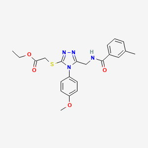 Ethyl 2-[[4-(4-methoxyphenyl)-5-[[(3-methylbenzoyl)amino]methyl]-1,2,4-triazol-3-yl]sulfanyl]acetate