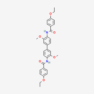 molecular formula C32H32N2O6 B2917056 4-乙氧基-N-[4-[4-[(4-乙氧基苯甲酰)氨基]-3-甲氧基苯基]-2-甲氧基苯基]苯甲酰胺 CAS No. 136423-49-9