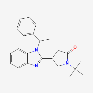 molecular formula C23H27N3O B2917059 1-(tert-butyl)-4-(1-(1-phenylethyl)-1H-benzo[d]imidazol-2-yl)pyrrolidin-2-one CAS No. 887347-69-5
