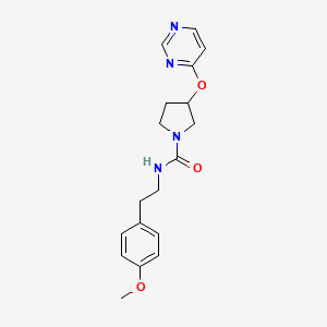 molecular formula C18H22N4O3 B2917063 N-(4-methoxyphenethyl)-3-(pyrimidin-4-yloxy)pyrrolidine-1-carboxamide CAS No. 2034361-17-4