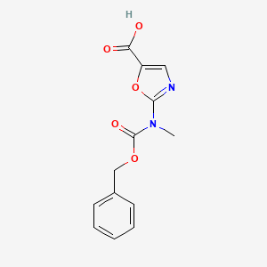 molecular formula C13H12N2O5 B2917066 2-[Methyl(phenylmethoxycarbonyl)amino]-1,3-oxazole-5-carboxylic acid CAS No. 2248286-15-7