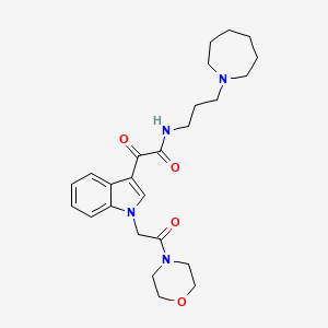 molecular formula C25H34N4O4 B2917071 N-(3-(氮杂环戊-1-基)丙基)-2-(1-(2-吗啉-2-氧代乙基)-1H-吲哚-3-基)-2-氧代乙酰胺 CAS No. 872857-81-3