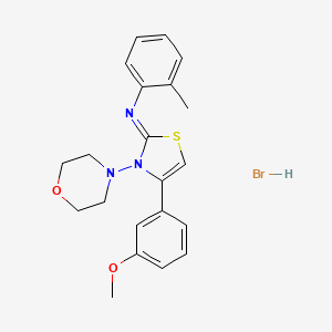 molecular formula C21H24BrN3O2S B2917072 (Z)-N-(4-(3-甲氧基苯基)-3-吗啉代噻唑-2(3H)-亚甲基)-2-甲基苯胺氢溴酸盐 CAS No. 1180035-44-2
