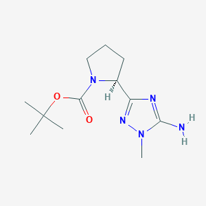 molecular formula C12H21N5O2 B2917075 tert-butyl (2S)-2-(5-amino-1-methyl-1H-1,2,4-triazol-3-yl)pyrrolidine-1-carboxylate CAS No. 2227781-93-1