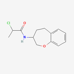 molecular formula C13H16ClNO2 B2917077 2-Chloro-N-(2,3,4,5-tetrahydro-1-benzoxepin-3-yl)propanamide CAS No. 2411263-52-8