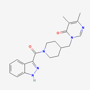 molecular formula C20H23N5O2 B2917084 3-{[1-(1H-indazole-3-carbonyl)piperidin-4-yl]methyl}-5,6-dimethyl-3,4-dihydropyrimidin-4-one CAS No. 2197610-17-4