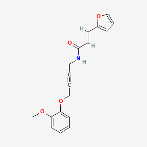 molecular formula C18H17NO4 B2917085 (E)-3-(furan-2-yl)-N-(4-(2-methoxyphenoxy)but-2-yn-1-yl)acrylamide CAS No. 1421586-43-7