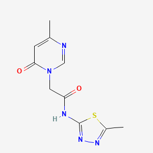 molecular formula C10H11N5O2S B2917086 N-(5-methyl-1,3,4-thiadiazol-2-yl)-2-(4-methyl-6-oxopyrimidin-1(6H)-yl)acetamide CAS No. 1226441-63-9