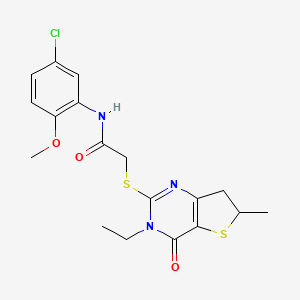 N-(5-chloro-2-methoxyphenyl)-2-[(3-ethyl-6-methyl-4-oxo-6,7-dihydrothieno[3,2-d]pyrimidin-2-yl)sulfanyl]acetamide