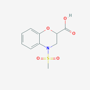 molecular formula C10H11NO5S B2917095 4-methanesulfonyl-3,4-dihydro-2H-1,4-benzoxazine-2-carboxylic acid CAS No. 926241-64-7