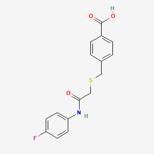 molecular formula C16H14FNO3S B2917098 4-({[N-(4-fluorophenyl)carbamoyl]methylthio}methyl)benzoic acid CAS No. 686313-37-1
