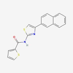 molecular formula C18H12N2OS2 B2917099 N-[4-(萘-2-基)-1,3-噻唑-2-基]噻吩-2-甲酰胺 CAS No. 321555-30-0