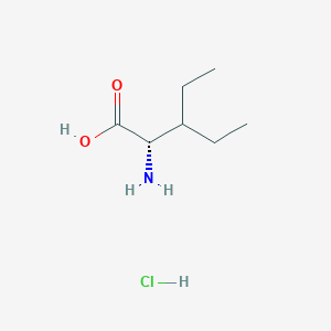 molecular formula C7H16ClNO2 B2917101 (2S)-2-Amino-3-ethylpentanoic acid;hydrochloride CAS No. 888961-22-6