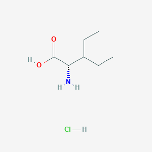 molecular formula C7H16ClNO2 B2917101 (2S)-2-氨基-3-乙基戊酸；盐酸盐 CAS No. 888961-22-6