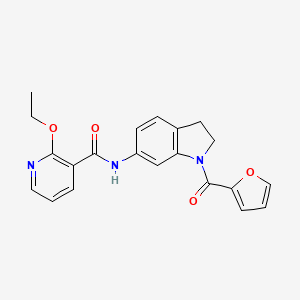 molecular formula C21H19N3O4 B2917104 2-ethoxy-N-(1-(furan-2-carbonyl)indolin-6-yl)nicotinamide CAS No. 1448128-40-2