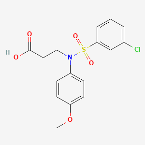 molecular formula C16H16ClNO5S B2917109 3-[N-(4-甲氧基苯基)3-氯苯磺酰胺]丙酸 CAS No. 565195-75-7