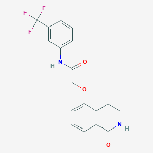 molecular formula C18H15F3N2O3 B2917111 2-[(1-oxo-3,4-dihydro-2H-isoquinolin-5-yl)oxy]-N-[3-(trifluoromethyl)phenyl]acetamide CAS No. 886933-37-5