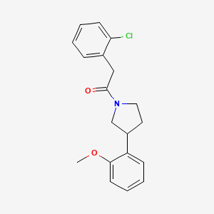 molecular formula C19H20ClNO2 B2917112 2-(2-氯苯基)-1-(3-(2-甲氧基苯基)吡咯烷-1-基)乙酮 CAS No. 2034475-14-2